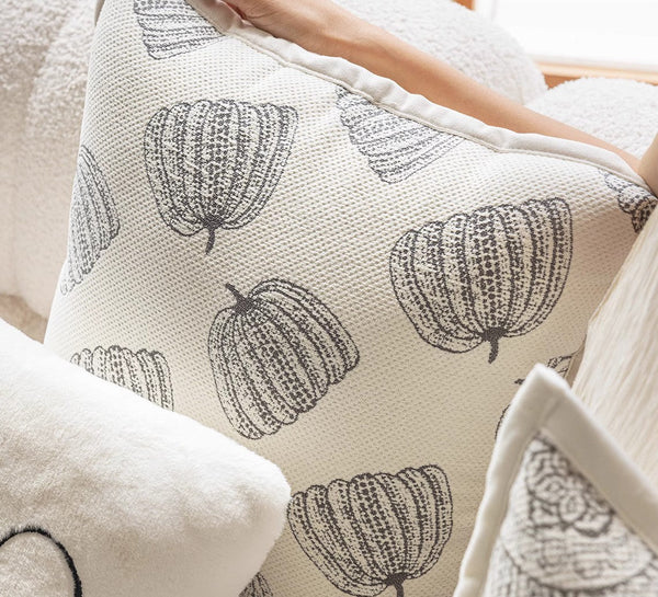 Decorative Throw Pillows for Couch, Embroider Flower Pillow Covers, Farmhouse Flower Decorative Pillows, Modern Sofa Pillows-artworkcanvas