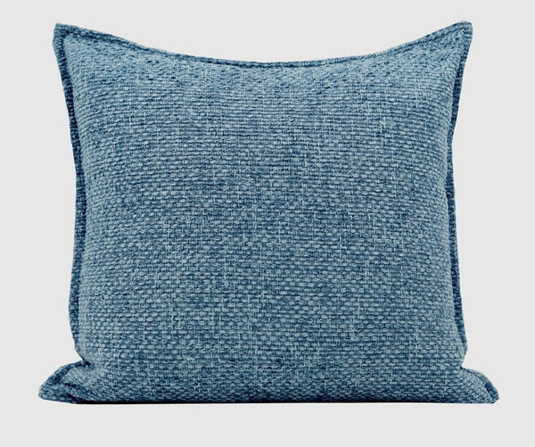 Large Modern Square Throw Pillows for Couch, Blue Modern Sofa Pillow, Blue Decorative Pillow, Simple Throw Pillow for Interior Design-artworkcanvas