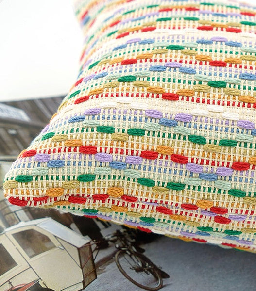 Multicolor Square Modern Throw Pillows for Couch, Colorful Contemporary Modern Sofa Pillows, Simple Decorative Throw Pillows, Large Throw Pillow for Interior Design-artworkcanvas