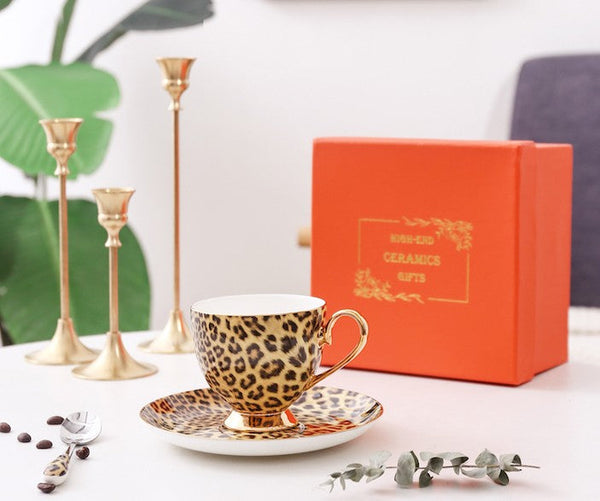 Unique Ceramic Coffee Cups and Saucers, Creative Ceramic Coffee Cups, Beautiful British Tea Cups, Creative Bone China Porcelain Tea Cup Set-artworkcanvas