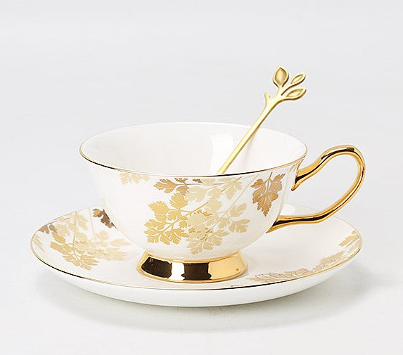 Beautiful British Tea Cups, Traditional English Tea Cups and Saucers, Bone China Porcelain Tea Cup Set, Elegant Ceramic Coffee Cups-artworkcanvas