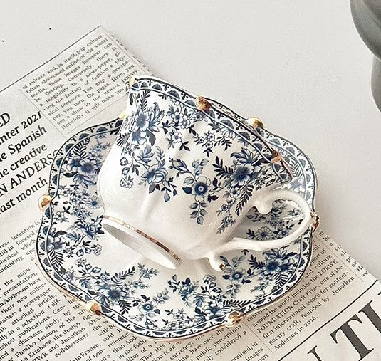 Elegant Ceramic Coffee Cups, Afternoon British Tea Cups, Unique Iris F