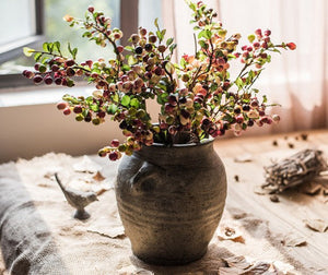 Cranberry Fruit Branch, Flower Arrangement Ideas for Living Room, Unique Artificial Flowers for Home Decoration, Spring Artificial Floral for Bedroom-artworkcanvas