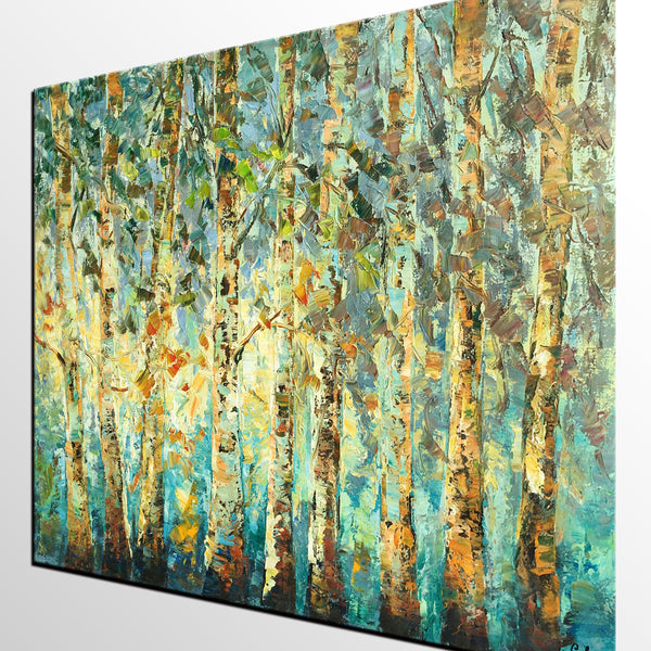 Abstract Art, Tree Landscape Painting, Oil Painting, Heavy Texture Painting-artworkcanvas