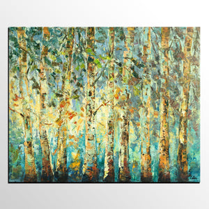 Abstract Art, Tree Landscape Painting, Oil Painting, Heavy Texture Painting-artworkcanvas