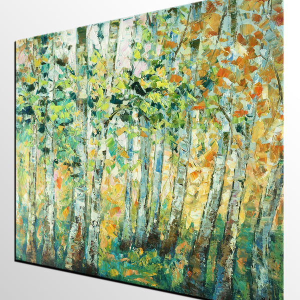 Autumn Tree Painting, Original Wall Art, Landscape Painting, Custom Heavy Texture Wall Art-artworkcanvas
