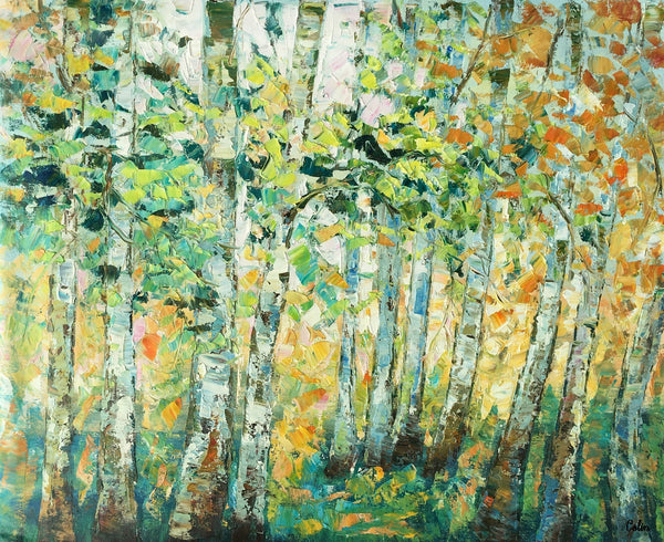 Autumn Tree Painting, Original Wall Art, Landscape Painting, Custom Heavy Texture Wall Art-artworkcanvas