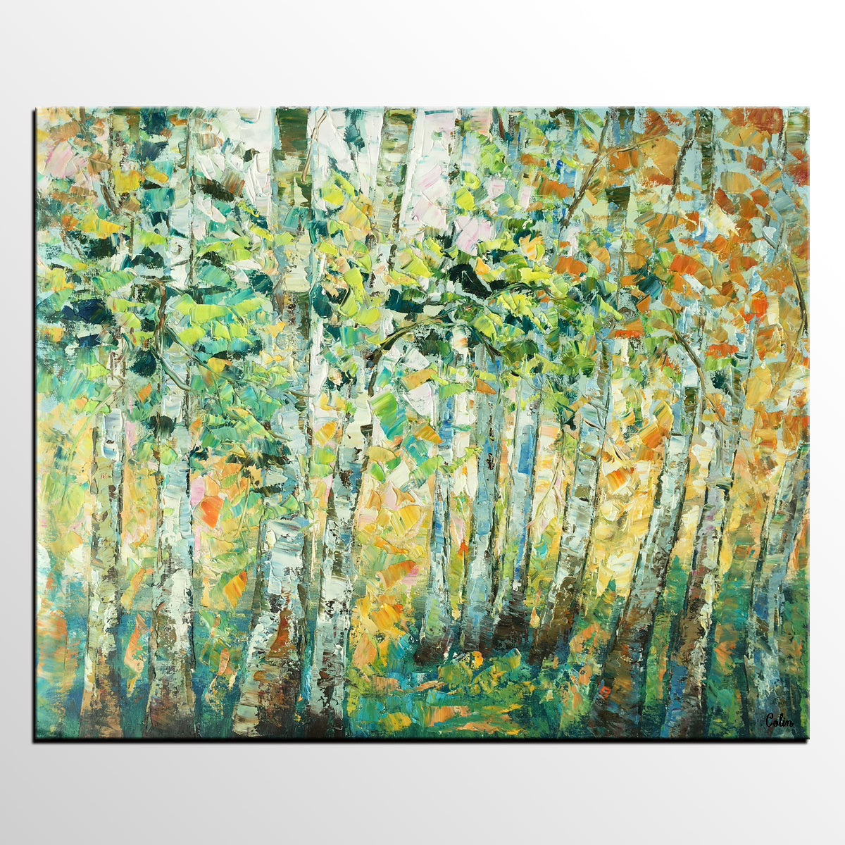 Autumn Tree Painting, Original Wall Art, Landscape Painting, Custom Heavy Texture Wall Art-artworkcanvas