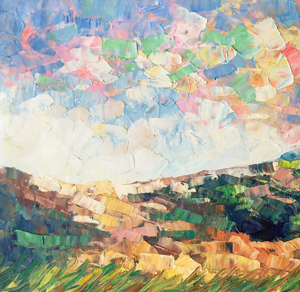 Mountain Abstract Art, Abstract Painting, Bedroom Wall Art, Original Artwork, Canvas Painting-artworkcanvas