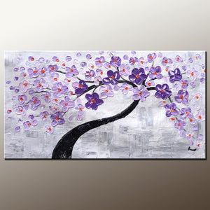 Abstract Painting, Wall Painting, Home Art, Canvas Art, Flower Tree Painting, Wall Art, Original Painting, Modern Art, 500-artworkcanvas