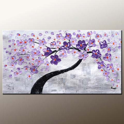 Abstract Painting, Wall Painting, Home Art, Canvas Art, Flower Tree Painting, Wall Art, Original Painting, Modern Art, 500-artworkcanvas