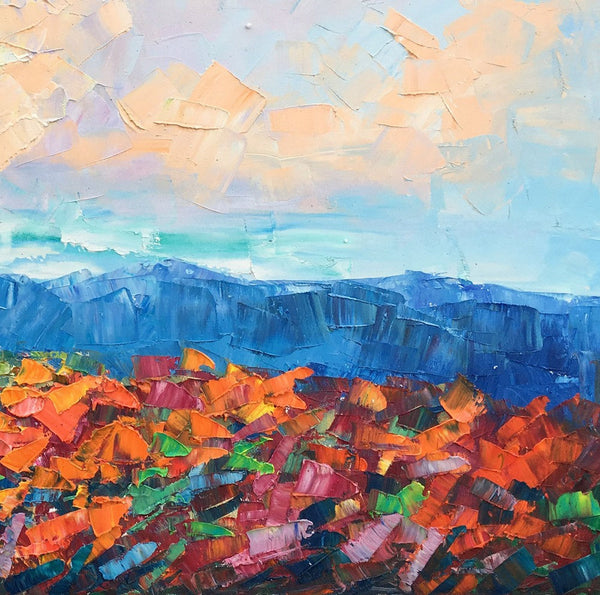 Autumn Mountain Painting, Canvas Painting for Bedroom, Landscape Painting on Canvas, Wall Art Painting, Custom Original Oil Paintings-artworkcanvas