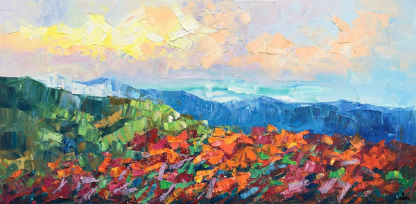 Autumn Mountain Painting, Canvas Painting for Bedroom, Landscape Painting on Canvas, Wall Art Painting, Custom Original Oil Paintings-artworkcanvas
