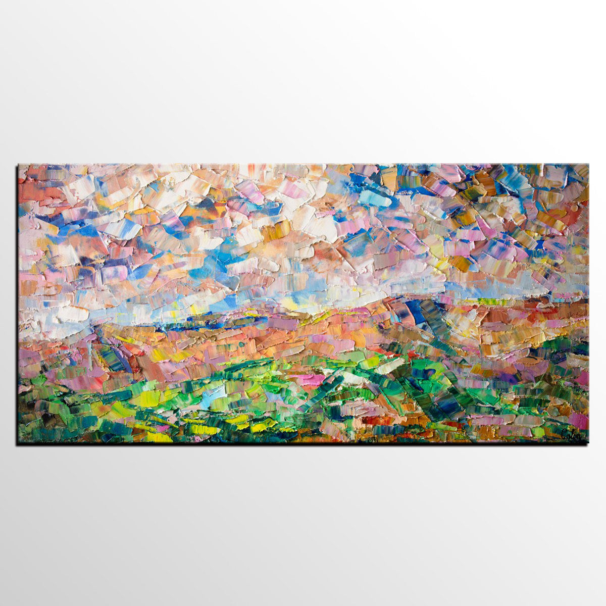 Heavy Texture Painting, Autumn Mountain Painting, Landscape Painting, Custom Large Canvas Art-artworkcanvas