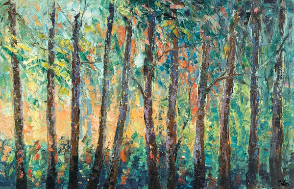 Landscape Painting, Large Canvas Art, Wall Art, Birch Tree Artwork, Canvas Painting, Original Oil Painting-artworkcanvas