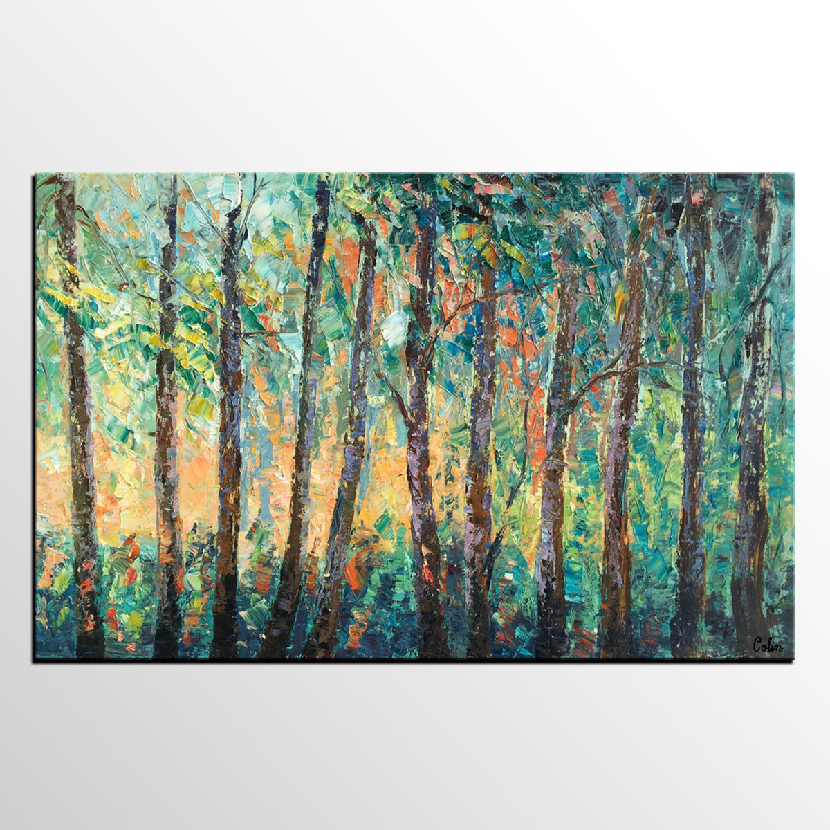 Landscape Painting, Large Canvas Art, Wall Art, Birch Tree Artwork, Canvas Painting, Original Oil Painting-artworkcanvas
