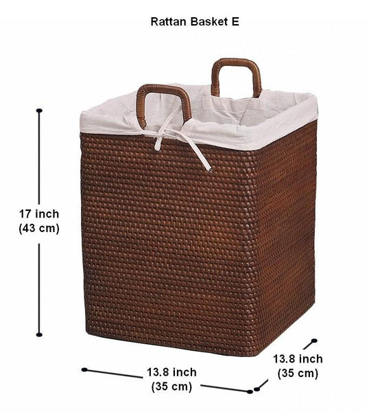 Large Rectangular Storage Baskets, Storage Baskets for Bathroom, Rattan Storage Baskets, Storage Basket with Lid, Storage Baskets for Clothes-artworkcanvas