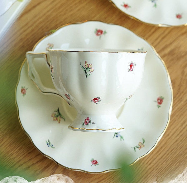 Bone China Porcelain Tea Cup Set, Beautiful British Tea Cups, Traditional English Tea Cups and Saucers, Unique Ceramic Coffee Cups-artworkcanvas