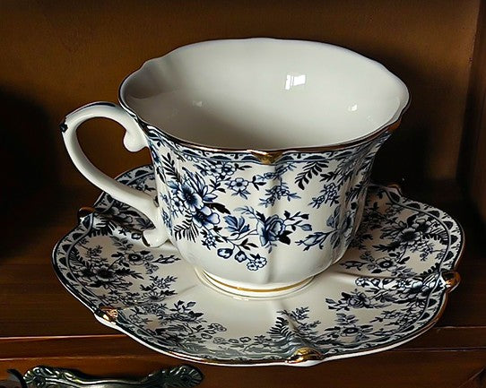 French Style China Porcelain Tea Cup Set, Unique Tea Cup and Saucers, Royal Ceramic Cups, Elegant Vintage Ceramic Coffee Cups for Afternoon Tea-artworkcanvas