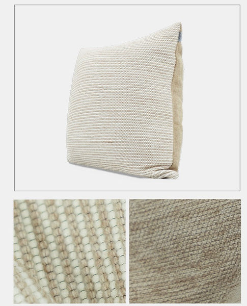 Contemporary Light Brown Modern Sofa Pillows, Large Square Modern Throw Pillows for Couch, Simple Decorative Throw Pillows, Large Throw Pillow for Interior Design-artworkcanvas