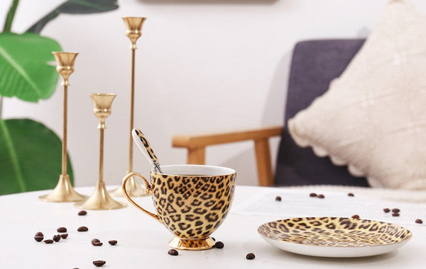 Unique Ceramic Coffee Cups and Saucers, Creative Ceramic Coffee Cups, Beautiful British Tea Cups, Creative Bone China Porcelain Tea Cup Set-artworkcanvas