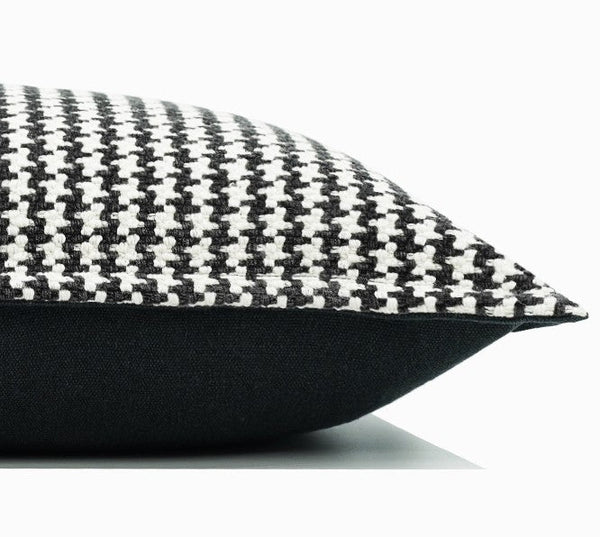 Chequer Modern Sofa Pillows, Large Black and White Decorative Throw Pillows, Contemporary Square Modern Throw Pillows for Couch, Abstract Throw Pillow for Interior Design-artworkcanvas