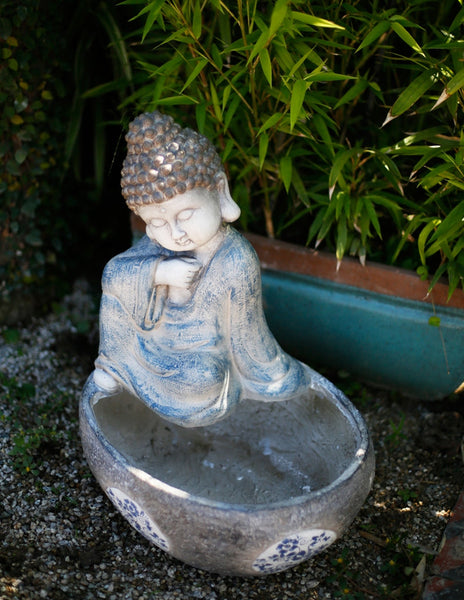 Sitting Buddha Flowerpot, Buddha Statue, Garden Decor Ideas, Large Figure Statue for Garden Ornaments, Villa Courtyard Decor, Outdoor Decoration Ideas-artworkcanvas
