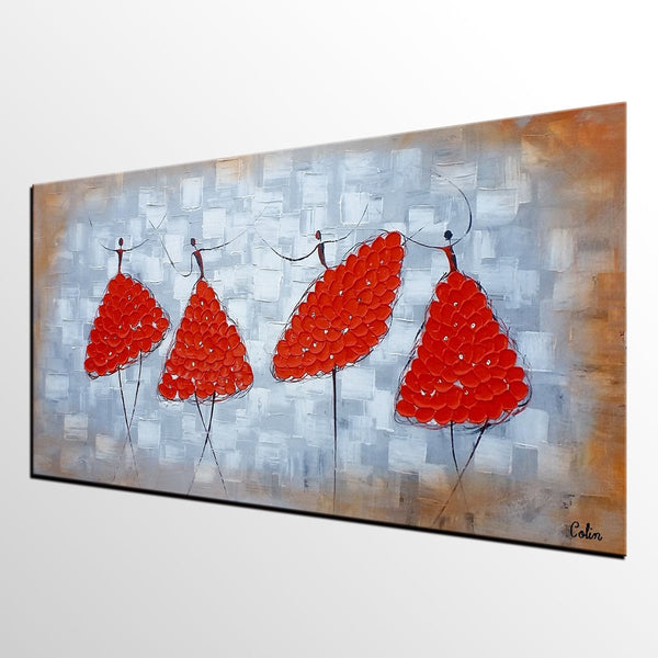 Modern Canvas Painting for Sale, Impasto Painting, Acrylic Abstract Painting, Ballet Dancer Painting, Modern Paintings, Paintings for Dining Room-artworkcanvas