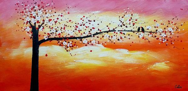 Abstract Art, Love Birds Painting, Wall Painting, Abstract Painting for Sale-artworkcanvas