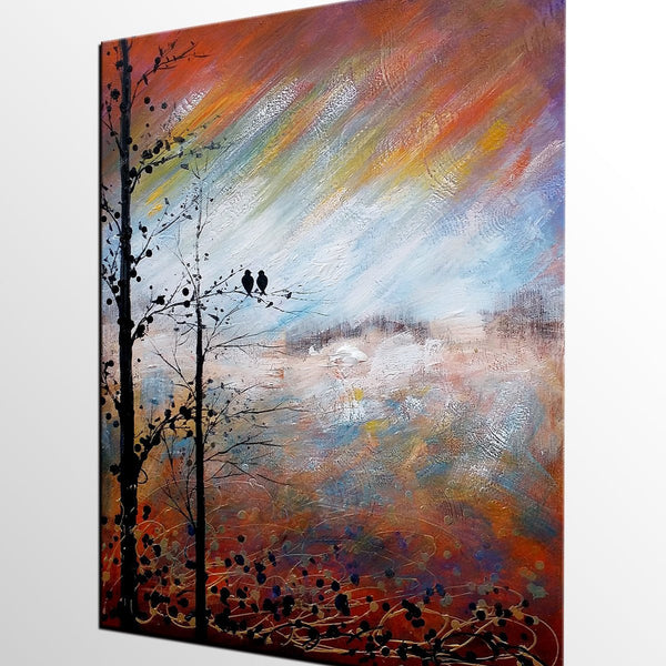 Love Birds Painting, Simple Abstract Painting, Landscape Acrylic Painting, Acrylic Canvas Painting, Bedroom Wall Art Paintings, C-artworkcanvas