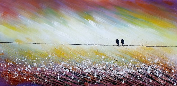Simple Abstract Painting, Living Room Wall Art Ideas, Love Birds Painting, Acrylic Painting for Sale, Bedroom Canvas Painting-artworkcanvas