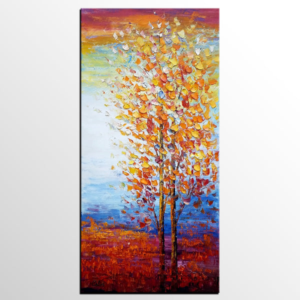 Living Room Wall Decor, Landscape Painting, Tree Painting, Large Wall Art, Canvas Art, Wall Art, Canvas Painting, Heavy Texture Art-artworkcanvas