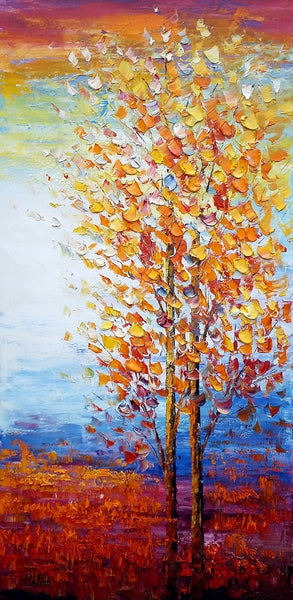 Living Room Wall Decor, Landscape Painting, Tree Painting, Large Wall Art, Canvas Art, Wall Art, Canvas Painting, Heavy Texture Art-artworkcanvas
