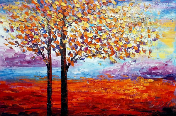 Landscape Painting, Tree Oil Painting, Canvas Art, Wall Art-artworkcanvas