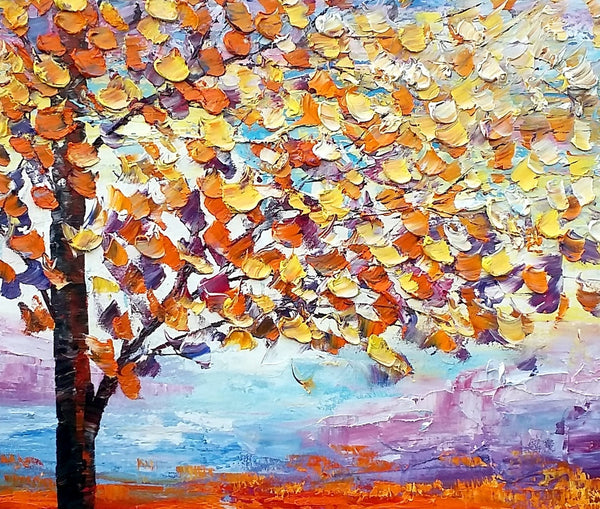 Landscape Painting, Tree Oil Painting, Canvas Art, Wall Art-artworkcanvas