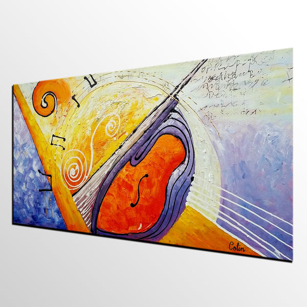 Large Painting, Bedroom Wall Art, Violin Music Painting, Abstract Art, Canvas Art, Original Painting, Abstract Painting, Modern Art-artworkcanvas