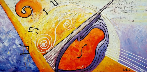 Large Painting, Bedroom Wall Art, Violin Music Painting, Abstract Art, Canvas Art, Original Painting, Abstract Painting, Modern Art-artworkcanvas