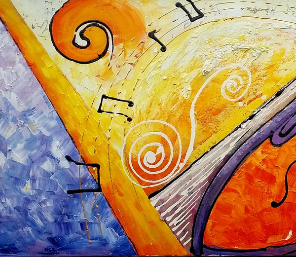 Large Painting, Bedroom Wall Art, Violin Music Painting, Abstract Art, Canvas Art, Original Painting, Abstract Painting, Modern Art-artworkcanvas