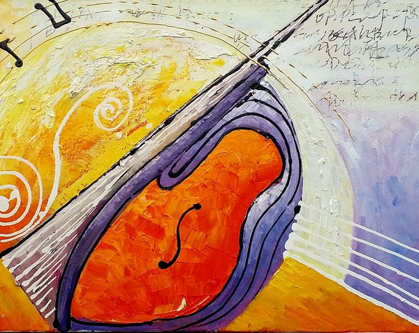 Large Painting, Bedroom Wall Art, Violin Music Painting, Abstract Art, Canvas Art, Original Painting, Abstract Painting, Modern Art-artworkcanvas