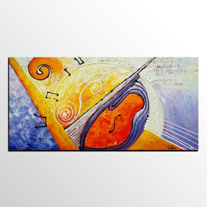 Large Painting, Bedroom Wall Art, Violin Music Painting, Abstract Art, Canvas Art, Original Painting, Abstract Painting, Modern Art-artworkcanvas