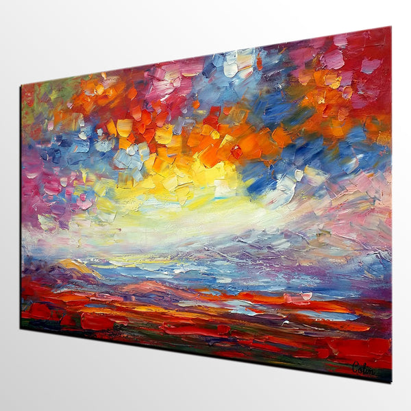 Heavy Texture Art, Abstract Landscape Painting, Oil Painting, Abstract Art, Abstract Painting, Canvas Art, Living Room Wall Art, Canvas Painting-artworkcanvas
