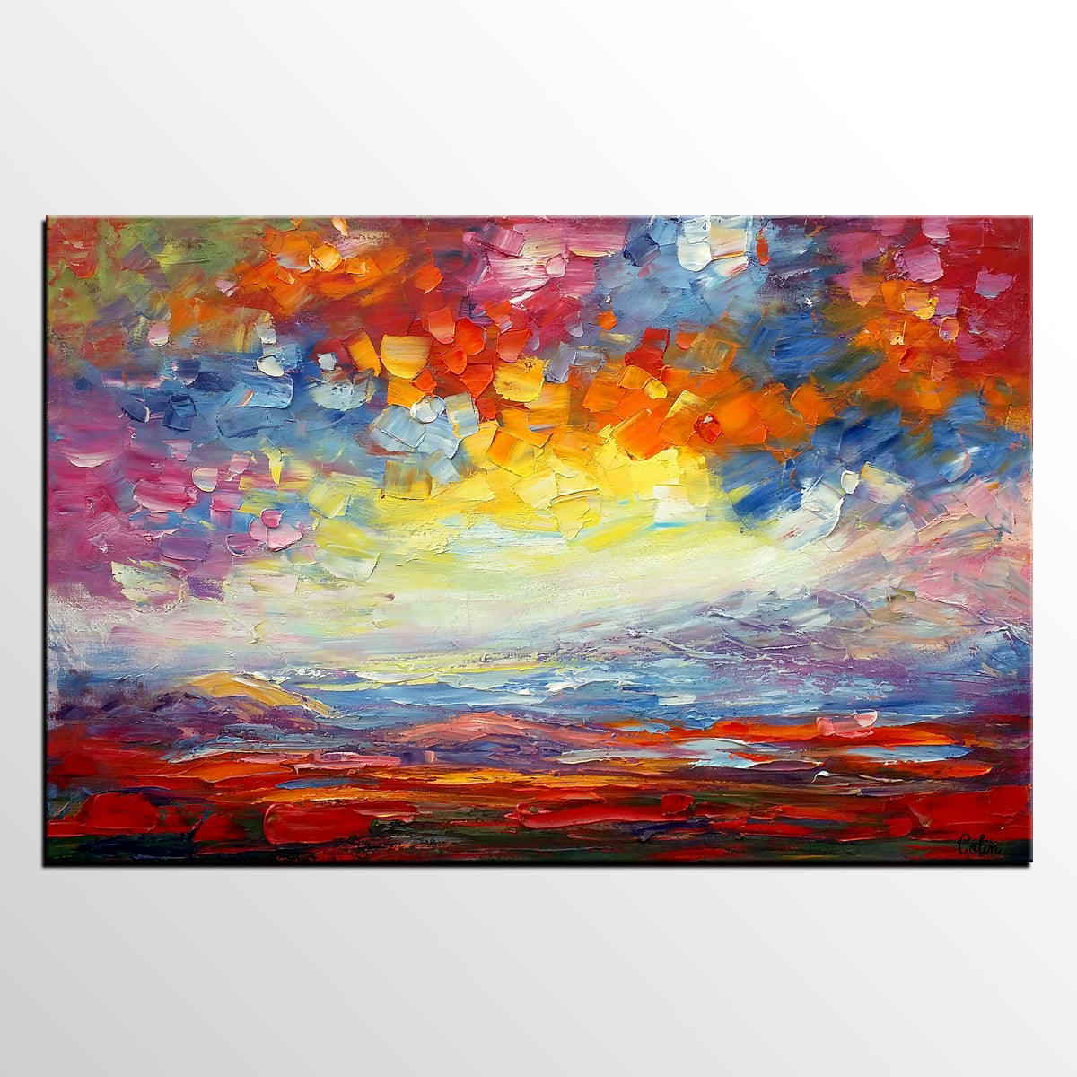 Heavy Texture Art, Abstract Landscape Painting, Oil Painting, Abstract Art, Abstract Painting, Canvas Art, Living Room Wall Art, Canvas Painting-artworkcanvas