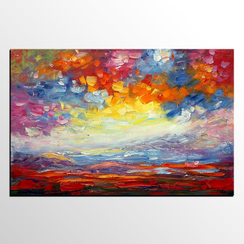 Heavy Texture Art, Abstract Landscape Painting, Oil Painting, Abstract Art, Abstract Painting, Canvas Art, Living Room Wall Art, Canvas Painting-artworkcanvas