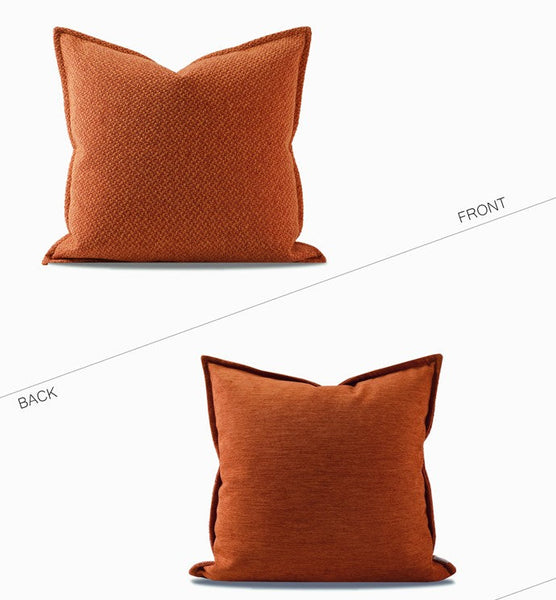 Orange Square Modern Throw Pillows for Couch, Large Contemporary Modern Sofa Pillows, Simple Decorative Throw Pillows, Large Throw Pillow for Interior Design-artworkcanvas