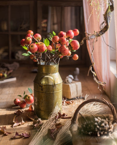 Apple Branch, Fruit Branch, Table Centerpiece, Beautiful Modern Flower Arrangement Ideas for Home Decoration, Autumn Artificial Floral for Dining Room-artworkcanvas