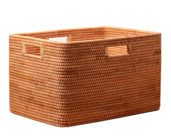 Storage Baskets for Bedroom, Large Laundry Storage Basket for Clothes, Rectangular Storage Basket, Rattan Baskets, Storage Baskets for Shelves-artworkcanvas