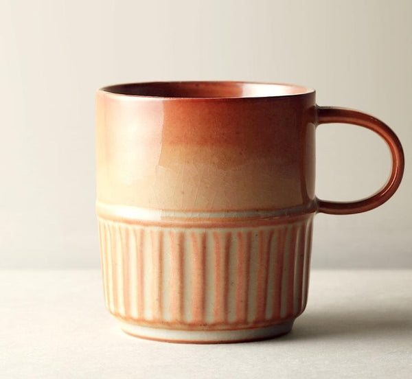Elegant Porcelain Coffee Cups, Large Capacity Coffee Cup, Handmade Ceramic Coffee Mug, Large Pottery Coffee Cup, Large Tea Cup-artworkcanvas