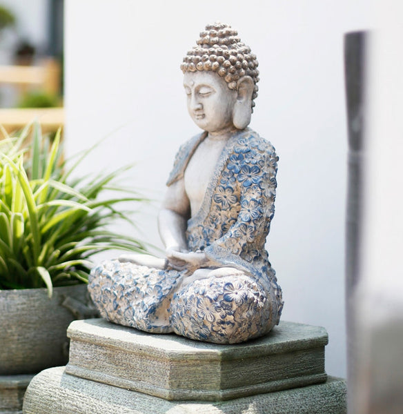 Buddha Statue, Sitting Buddha Statue, Large Figure Statue for Garden Ornament, Villa Courtyard Decor, Outdoor Decoration Ideas, Garden Decor Ideas-artworkcanvas