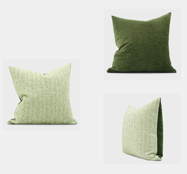 Green White Modern Sofa Pillows, Large Square Modern Throw Pillows for Couch, Simple Throw Pillow for Interior Design, Large Decorative Throw Pillows-artworkcanvas