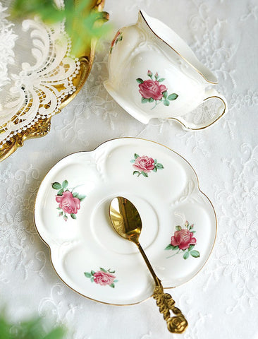British Royal Ceramic Cups for Afternoon Tea, Elegant Ceramic Coffee Cups, Rose Bone China Porcelain Tea Cup Set, Unique Tea Cup and Saucer in Gift Box-artworkcanvas
